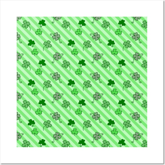 Clovers and Stripes Pattern Wall Art by saradaboru